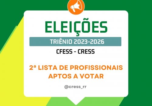 2ª Lista de Profissionais Aptos a Votar